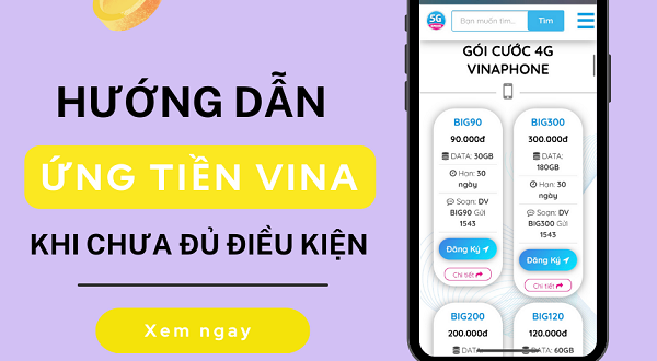 Cách ứng tiền Vinaphone khi sim chưa đủ điều kiện 100% thành công