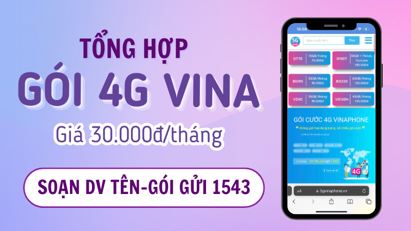 Tổng hợp các gói cước 4G Vinaphone 30K 1 tháng