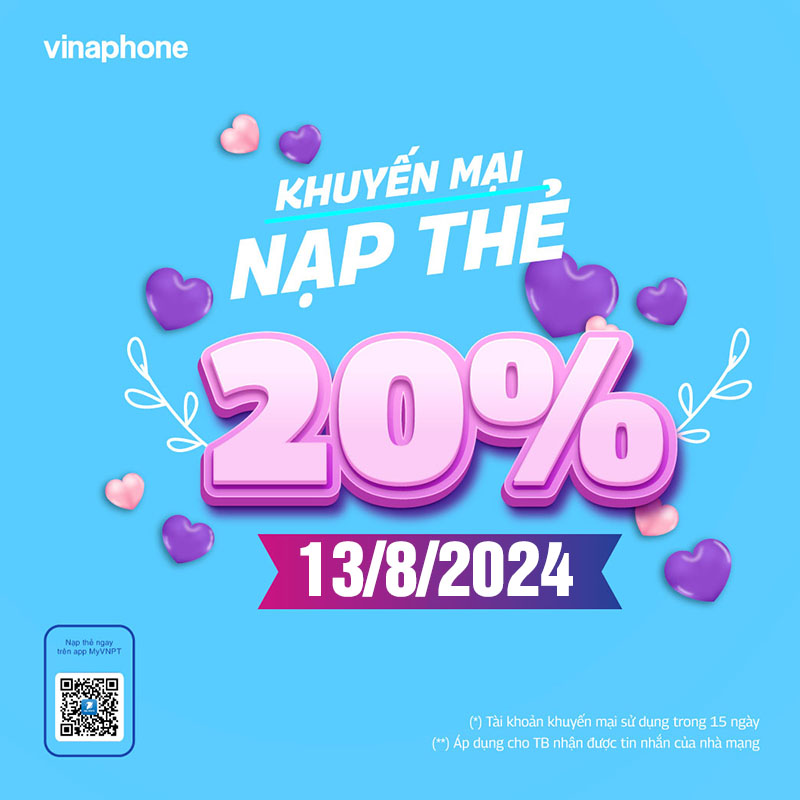 Vinaphone khuyến mãi ngày 13/8/2024 ưu đãi cho thuê bao may mắn