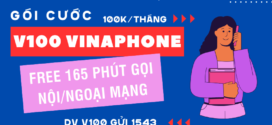 Đăng ký gói cước V100 Vinaphone miễn phí 165p gọi nội/ngoại mạng