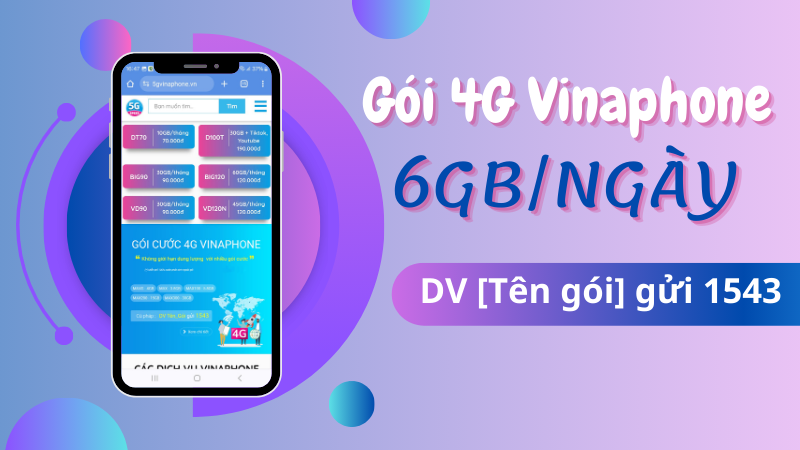 Bảng giá các gói cước 4G Vinaphone 6GB/ngày giá siêu rẻ