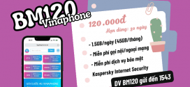 Đăng ký gói BM120 Vinaphone 120K nhận 45GB/tháng, Free 1530p gọi